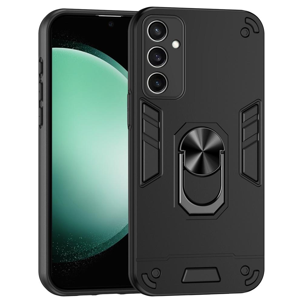 

For Samsung Galaxy S24 FE Case PC+TPU Drop Defend Phone Cover with Ring Kickstand A