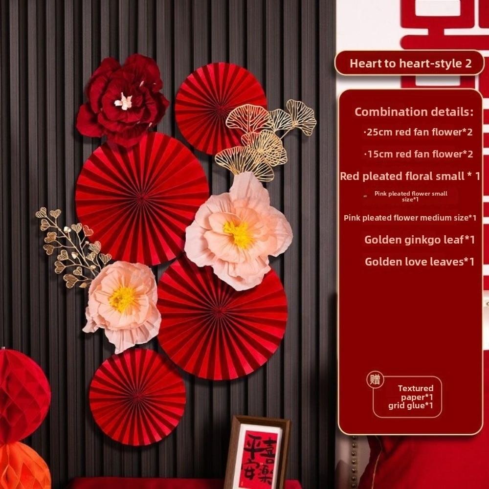 

Paper Flower Backdrop 2025 Chinese New Year Spring Festival Background Wall Decoration Home Decor Q
