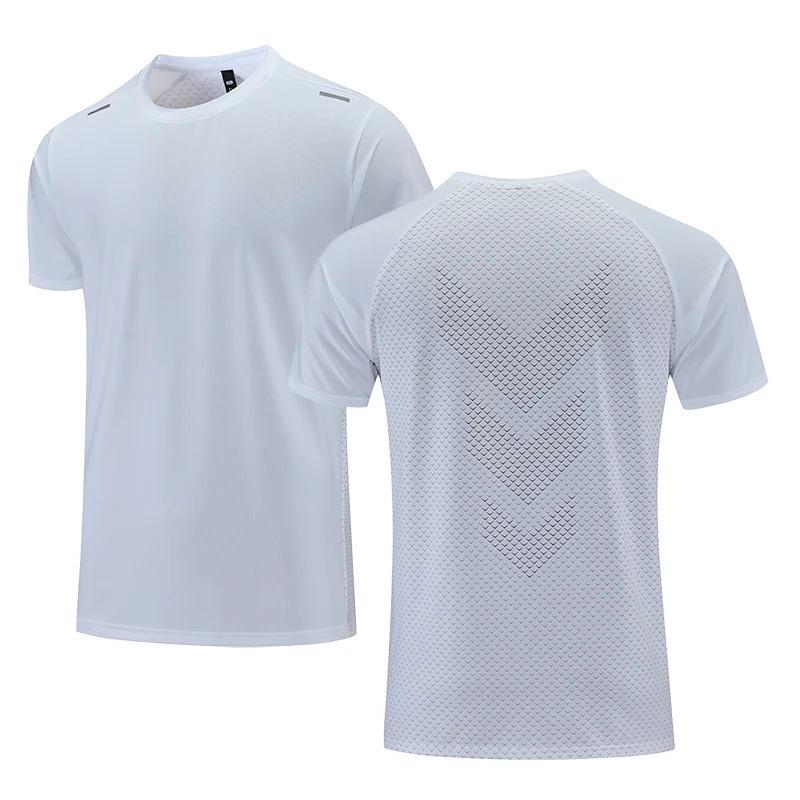 Sport T-shirt med korta ärmar vår och sommar ny snabbtorkande herrträningskläder rund hals andningsbar fitness avslappnad topp