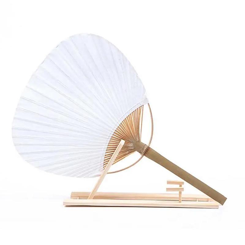 Pictura goală evantai de hârtie albă pură evantai de bambus alb pur, caligrafie, ventilator rotund, artă creativă, produs bricolaj pentru decorarea nunții