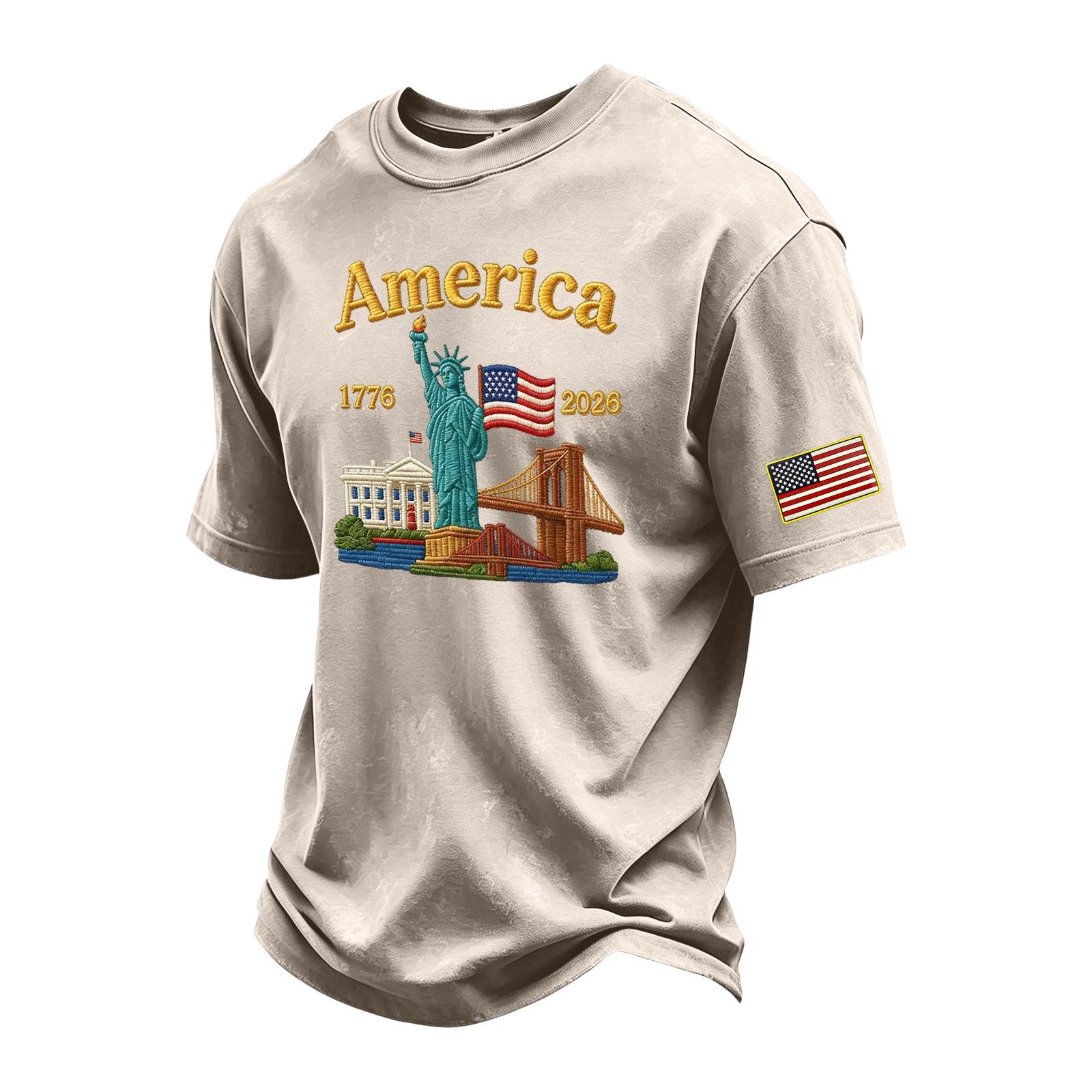 

Men s Vintage Washed Short Sleeve Crew Neck T Shirt Featuring Independence Day Inspired Graphic Print Soft Fabric Casual Fit XXL хакі