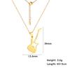 Teamer Stainless Steel Necklace for Women Music Note Instrument Guitar Pendant Charms Gold Plated Fashion Jewelry Romantic Gift
