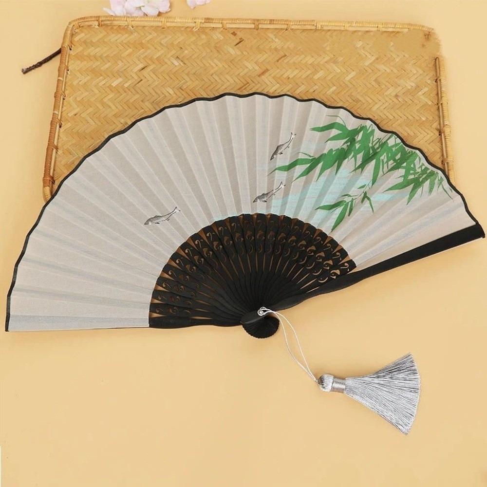 7-Inch Ancient Style Folding Fan Classical Crane Handheld Fan Dance Fan Home Decoration