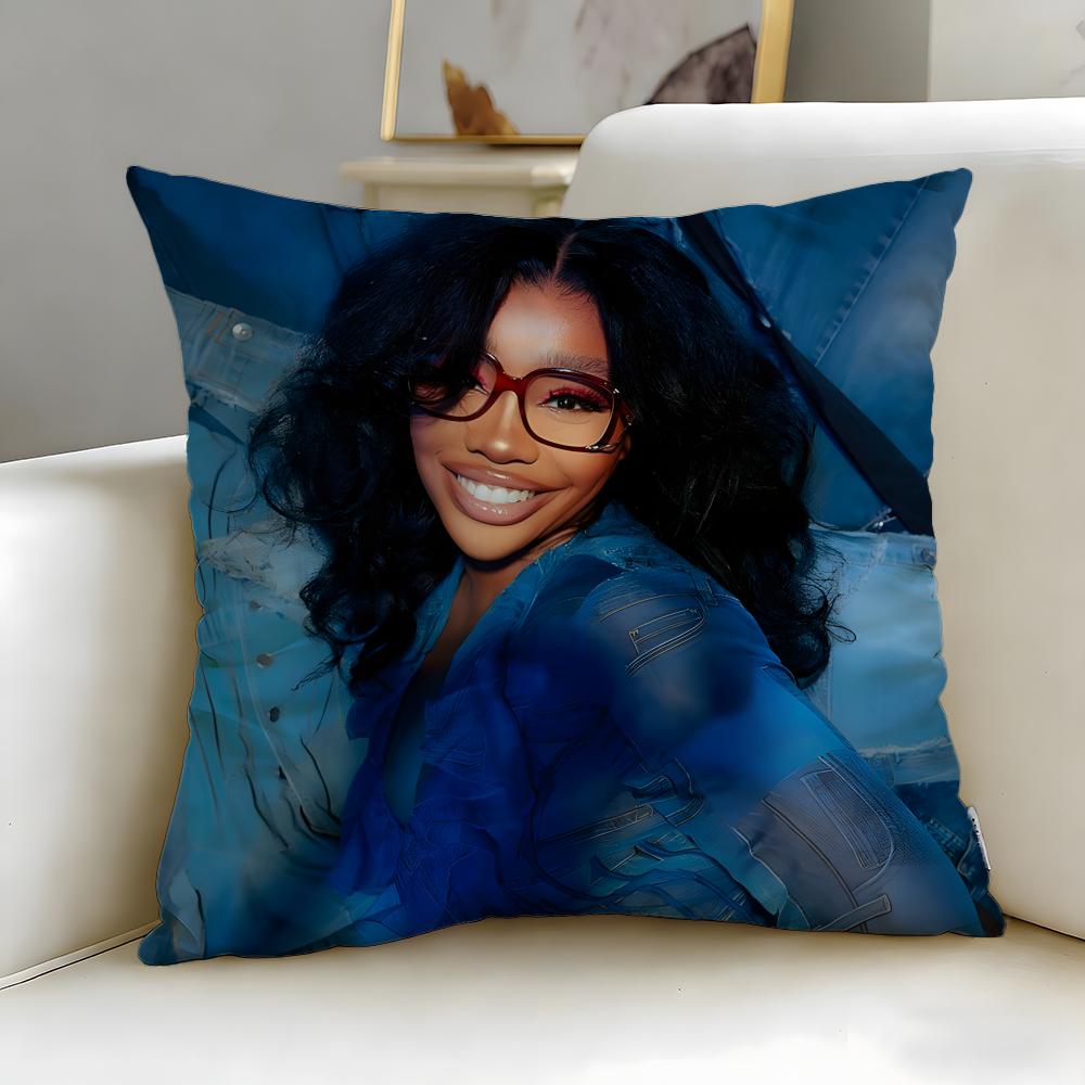 Popular Singer SZA Cushion Cover Soft & Easy-Wash Pillow Case – Versatile for Couch, Bed, Travel and Office
