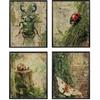 VONTP Green Forest Mountain Wall Art Decor, Nature Woodland Landscape Retro Prints Poster Wall Decor Decorations for Farmhouse Bedroom Bathroom Cabin