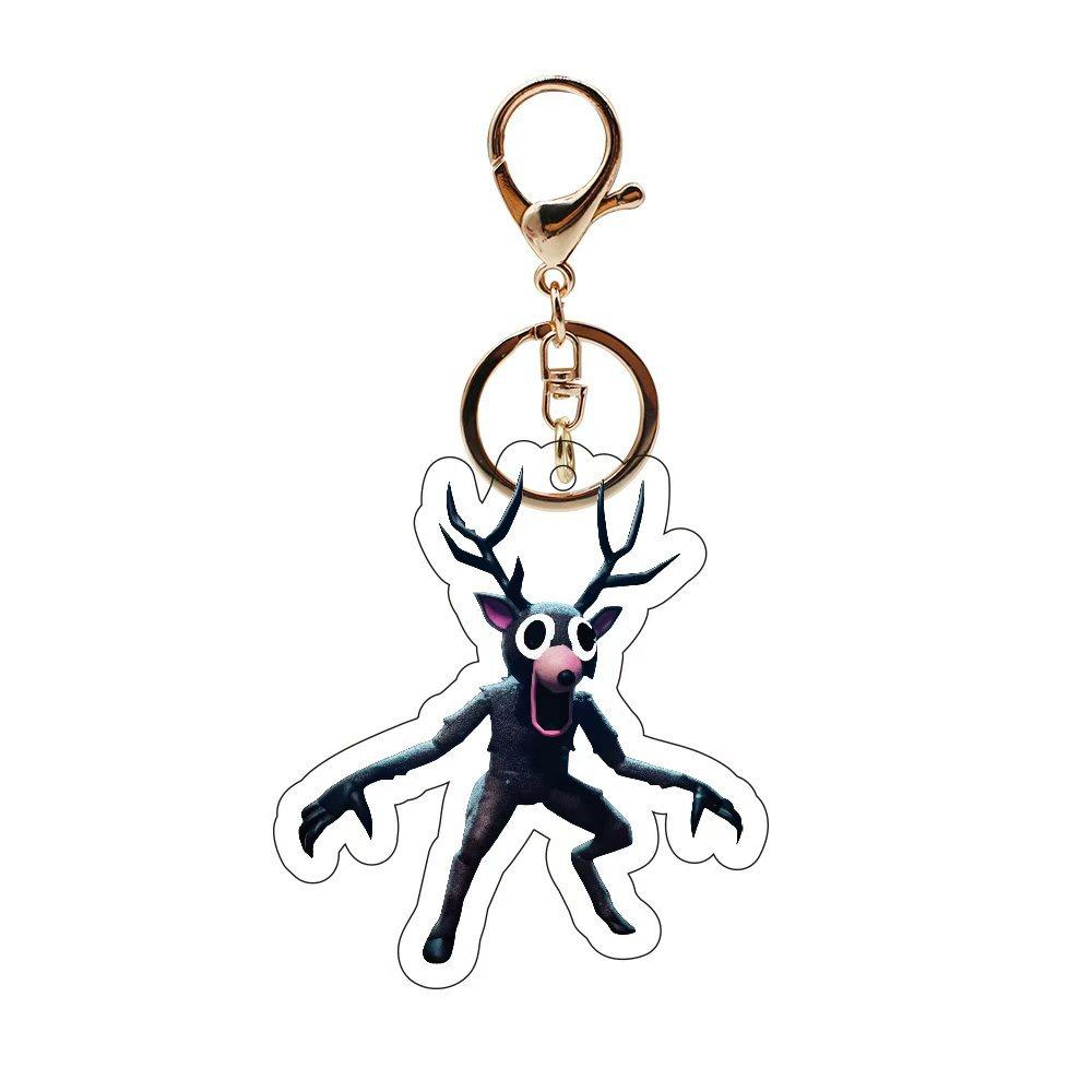 New Game 99 Nights In The Forest Keychain Bag Accessories Acrylic Pendant 99 Nights In The Forest Deer Owl KeyRing Fans Gifts