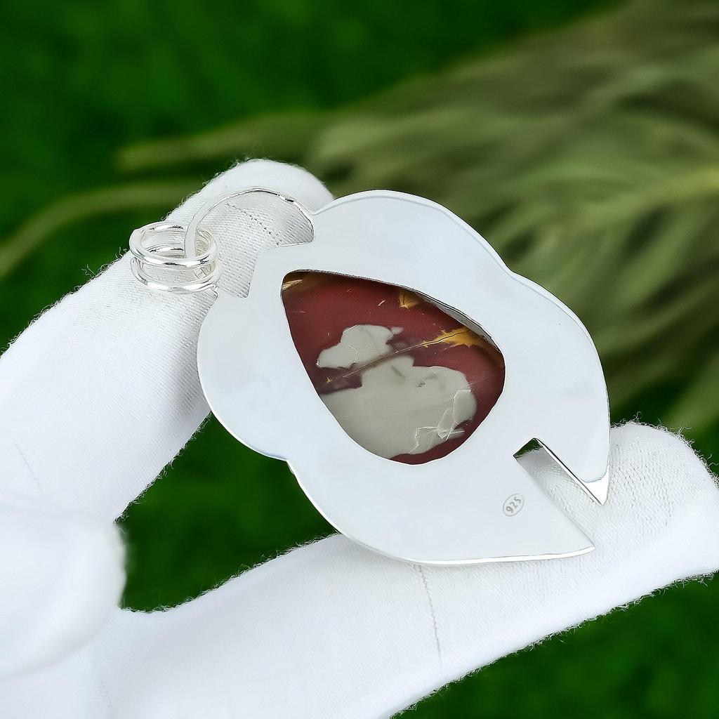 925 Sterling Silver Pear Noreena Jasper Gemstone Bezel Daughter Pendant Jewelry