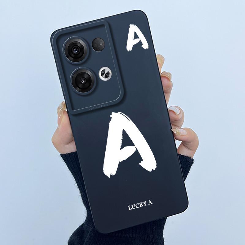 For OPPO Reno 8 Pro 5G Reno8 Reno8 Pro Plus Shockproof Phone Case Lucky Initial Letter Casing Silicone Soft Matte Back Cover