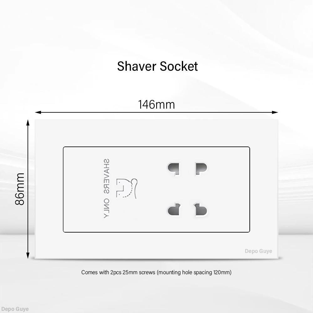 UK 13A Wall Socket with USB Type C 18W Quick Charge Power Outlet,Universal Electrical  Wall Light Switch Dual 3-pin Socket 220V