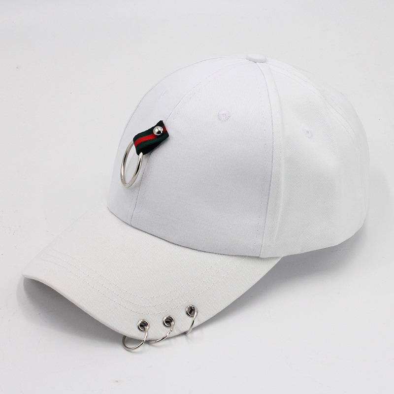 Dad Hat Creative Piercing Ring Baseball Cap Punk Hip Hop Caps Cotton Adult Casual Solid Adjustable Unisex Caps