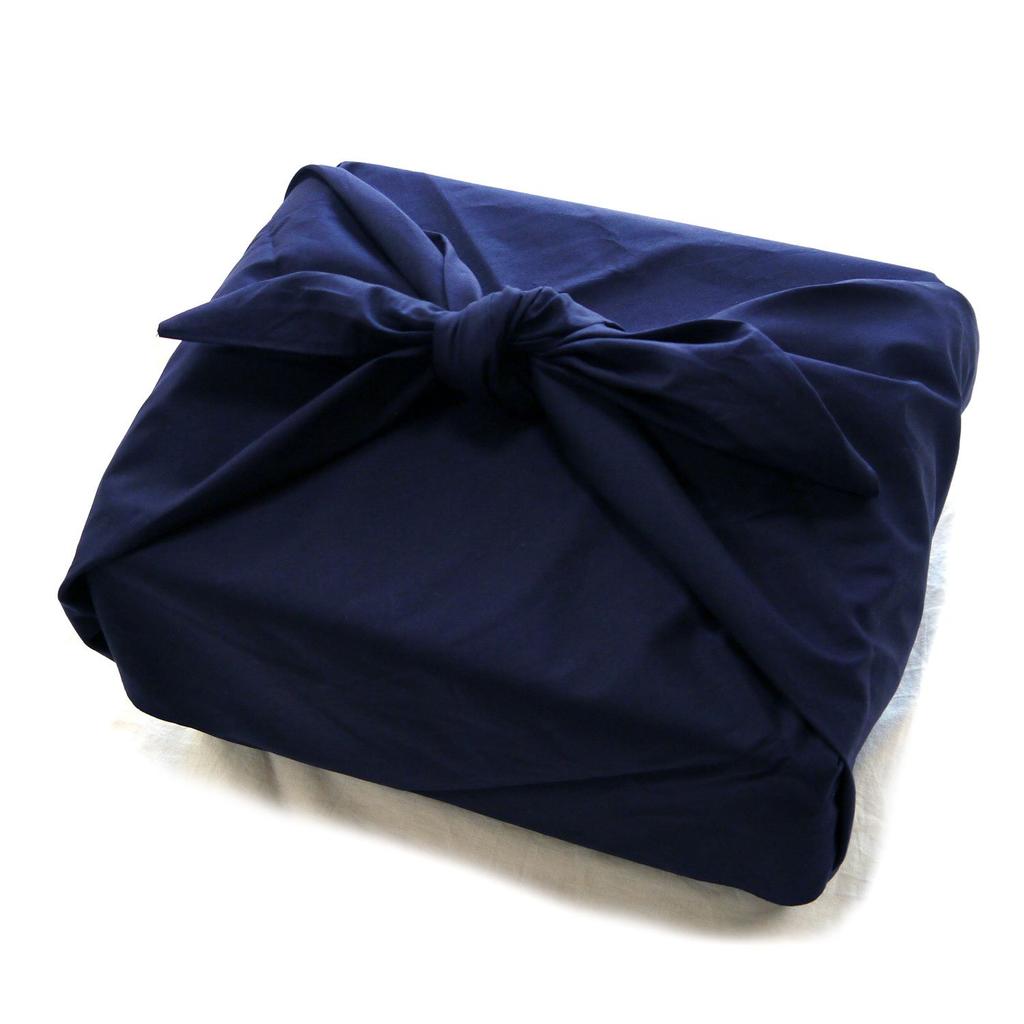 Cotton broadcloth plain large furoshiki navy made Japan (four widths approximately 126 cm)