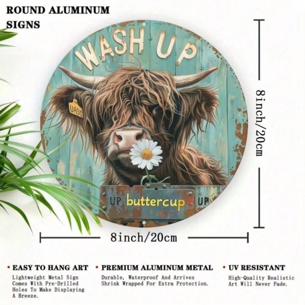1PC Sunflower Metal Wall Art, Waterproof UV-Resistant Decor for Cafe Bedroom Bar