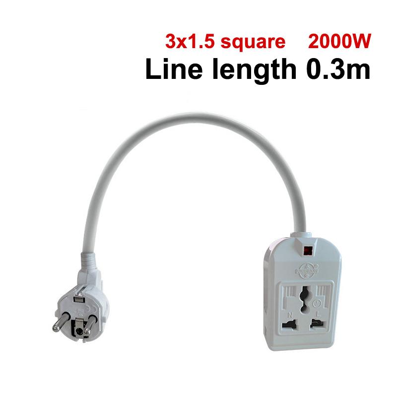 Schuko Plug Power Strip 3-Outlet 7-Hole German Standard Outlet Socket Home Electronics Extension Cord 0.3/0.5/1/2/3M