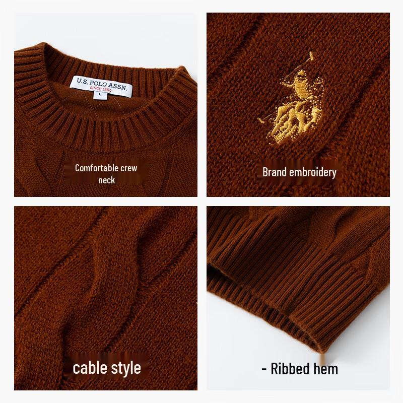 U.S. Polo Assn. Men's Pure Wool Crew Neck Sweater