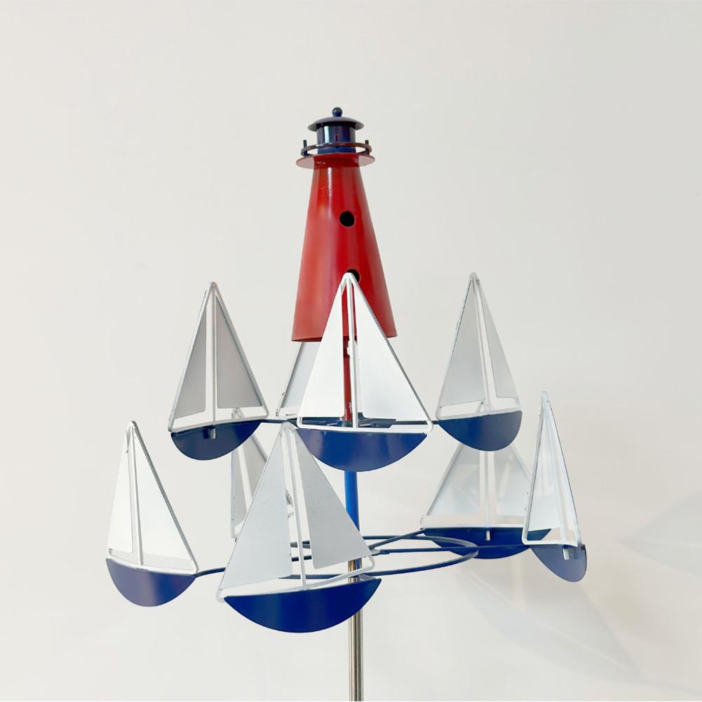 

Art Wind Sculpture, Sailboat Windmills, Metal Nautical Art Garden Windmills Sailboat Wind Spinners Decor For Outdoor Backyard Garden Lawn As shown #1