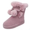 Dámské Sněhule Kožešinové Pompon Boty Zimní zateplené boty Tlusté kožešinové podšívkové boty