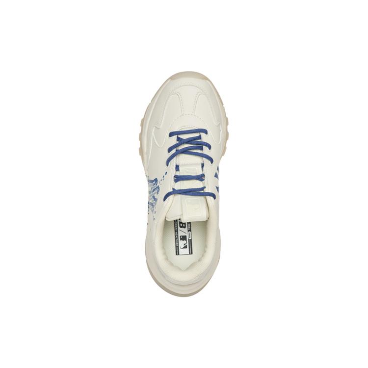 New MLB Big Ball Chunky Pixel Ny Cushioning Anti Slip And Wear Resistant Low Top Chunky Sneakers Unisex White Blue 3ASHCD22N-50BLD
