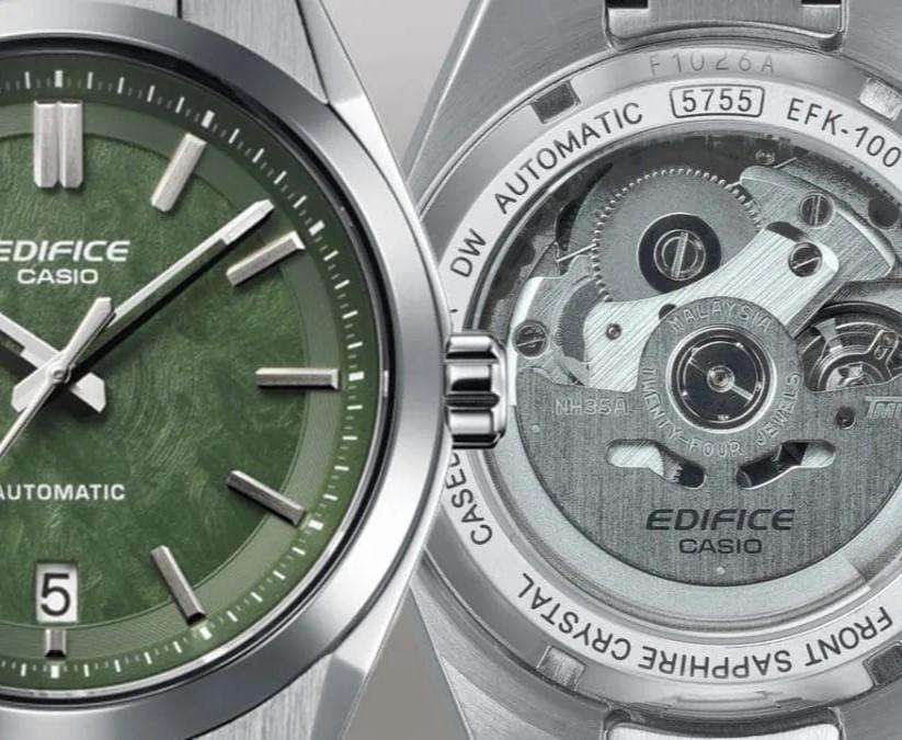 Casio Edifice Automatic Sapphire Stainless Steel Green Dial Men’s Watch EFK-100D-3A