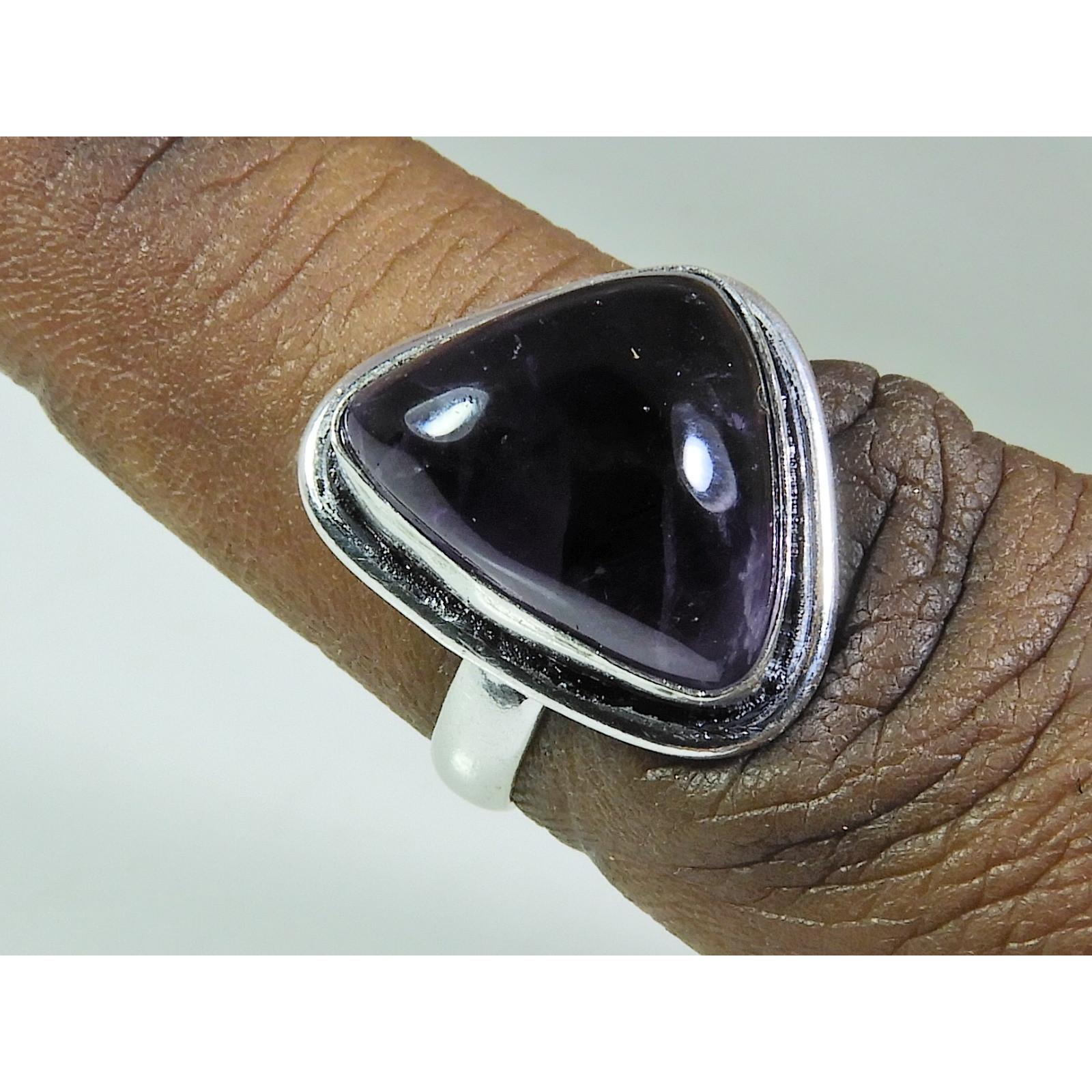 

Natural Amethyst Lace agate 925 Solid Sterling Silver Ring Size US-8 PG-134