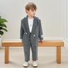 Boys Suit Fashion Design Handsome School Children's Clothes Set Casual Blazers Pants 2pcs Page Boy Wedding Performance Costumes