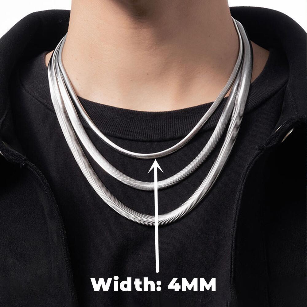

Bold Snake Bone Necklace For Man Woman Titanium Steel Clavicle Chain New Hip Hop Jewelry Unisex Punk Accessories 40cm
