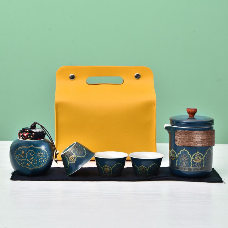 High-end Travel Tea Set, Portable Cup, Full Set of Storage Gift Box, Business Souvenir
