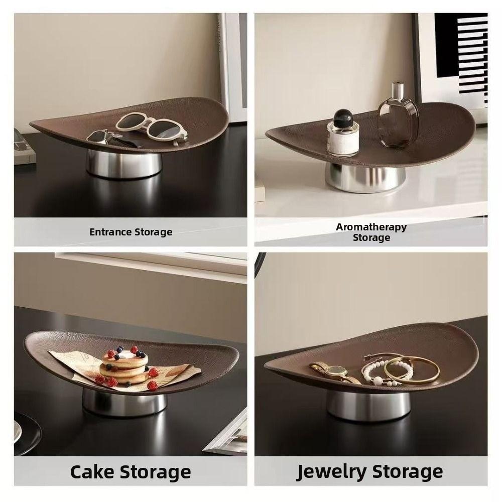 Multi-purpose Jewelry Display Plate Light Luxury Style Oval Decorative Plate Serving Tray Kitchen