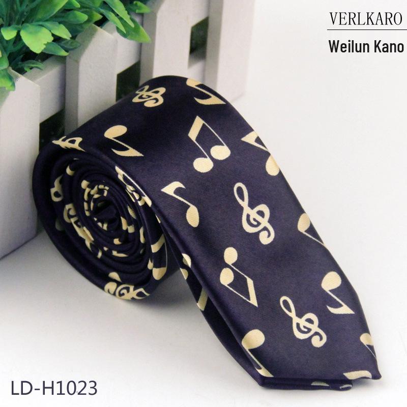 Multi-Color Student 5cm Narrow British Casual Polyester Silk Printed Tie