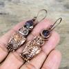 African amethyst rough earring electroformed copper earrings amazing owl earring handmade gemstone jewelry gifts for her brand new earring
