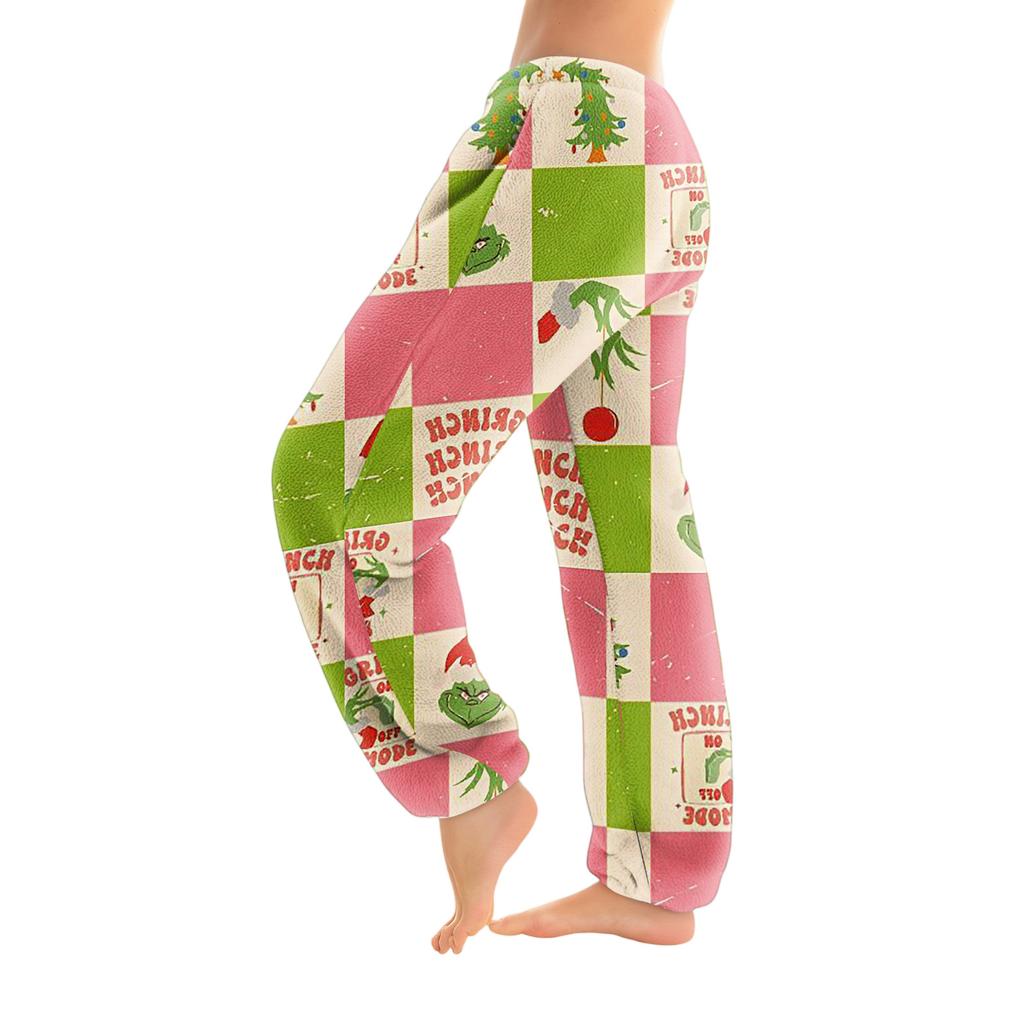 Women's Solid Color Trousers With Cuffs Casual Pants And Pajama Pants