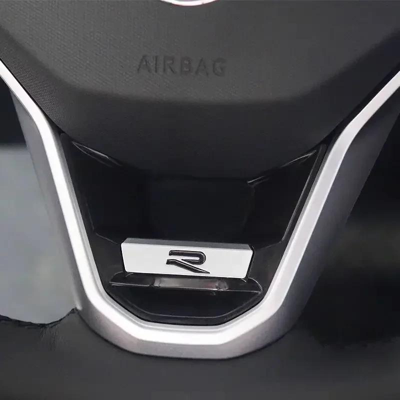 lmn1 Car Decoration Accessories Steering Wheel Logo Cover Trim Sticker For VW GTI R Line Polo Golf Passat Scirocco Tiguan Jetta T-ROC