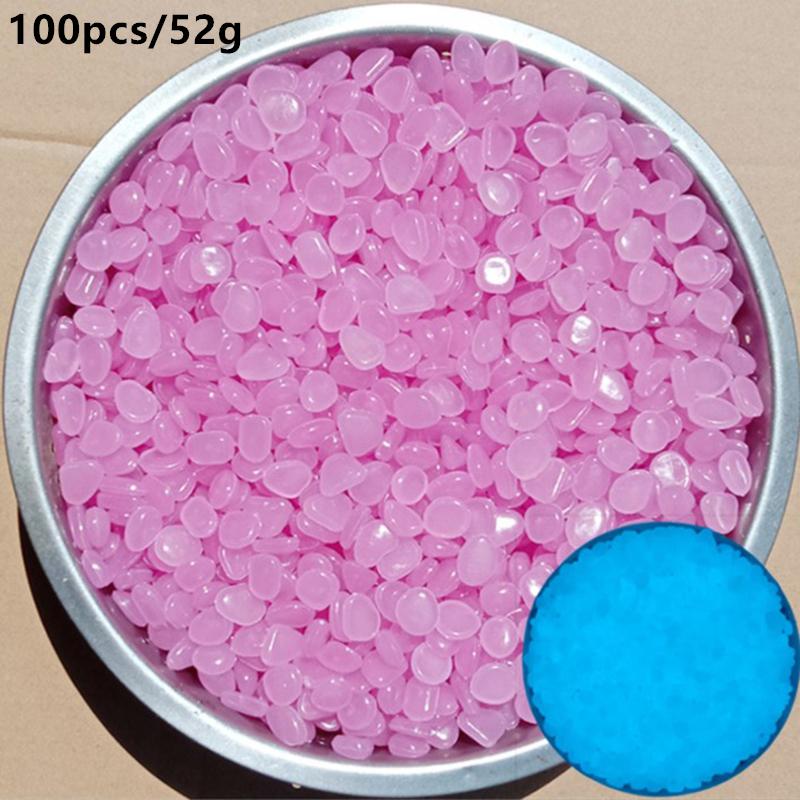 10/100pcs/lot Luminous Pebbles Rocks Garden Ornaments Stone Glow In The Dark Garden For Walkways Fish Tank Decorations