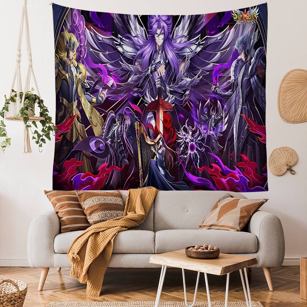 Retro Saint Seiya Anime Tapestry Indian Buddha Wall Decoration Witchcraft Bohemian Hippie Wall Hanging Sheets