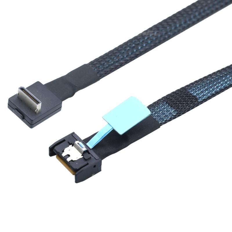 Efficient 50cm/100cm Gen5 PCIE MCIOs 4I 38P to SFF8611 4I 90degree Data Cable for Fast and Reliable Data Transfer