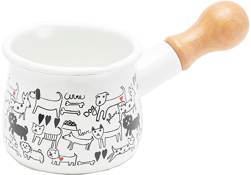 

Plune Слива Маленький молочник, 550 мл, Монотонный дизайн с собакой, Эмаль, TYJ-730