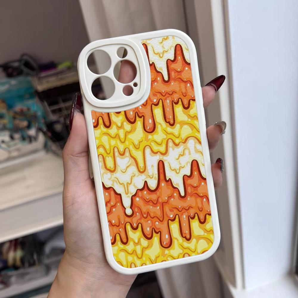 Slime Pattern Phone Case For Iphone 16 15 14 12 13 Pro Max 11 Mini Xs Puls Lambskin Silicone Cover