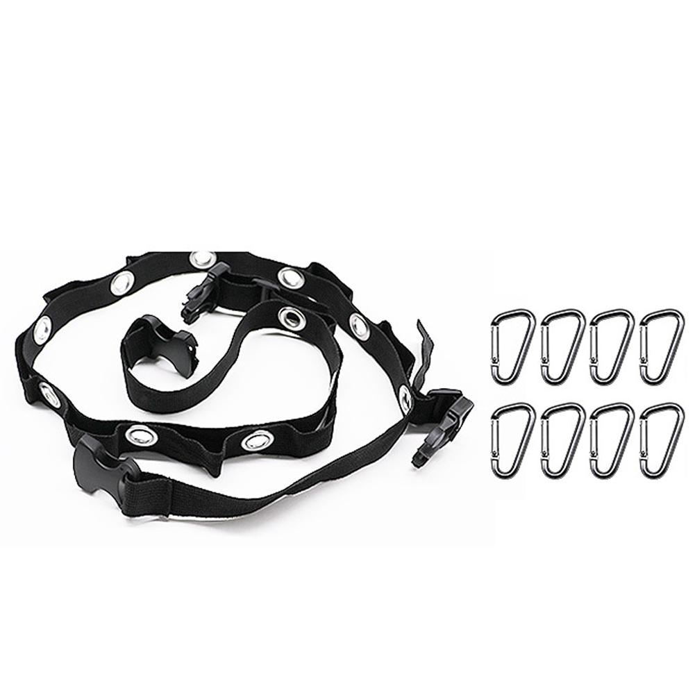 Car Adjustable Double-layer Hanging Strap for Clothes Hanger Bar Car Travel Clothesline Flexible Storage Strap with Eight Hooks