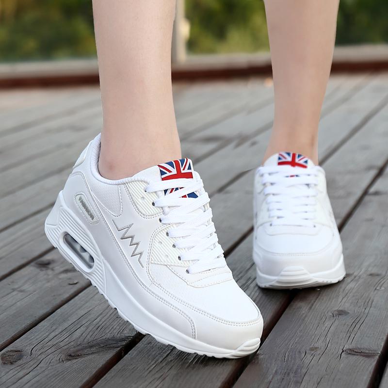 Fashion Air-cushion Sneakers Women PU Leather Casual Sports Shoes Breathable Dancing Platform Shoes Running Shoes