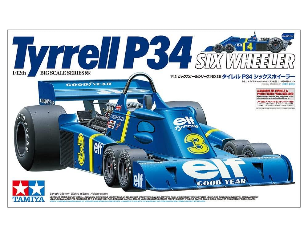 TAMIYA Big Scale Series Tyrell P34 Six Wheeler Plastic Model with Parts 12036 Molding Color 1/12 No.36 Photo-Etched