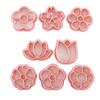 8 Pieces Mini Cookie Cutters Flower Shaped Biscuit Molds Cookie Embossing Molds Baking Tools Perfect for DIY Baking