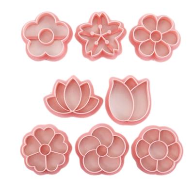 8 Pieces Mini Cookie Cutters Flower Shaped Biscuit Molds Cookie Embossing Molds Baking Tools Perfect for DIY Baking