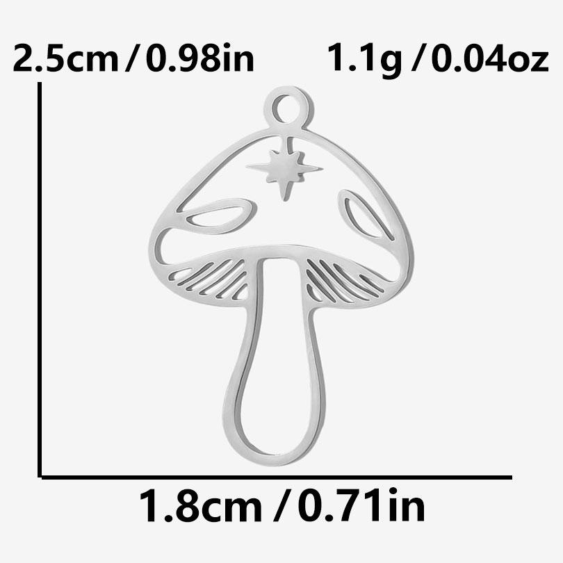 

Never Fade 5pcs Flower/Butterfly Moon Cross Mushroom Stainless Steel Pendants For Jewelry Making Supplies DIY Charms Accessories