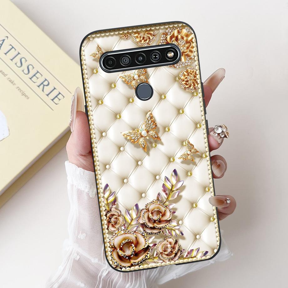 For LG K41s K51s K52 Q52 K61 Q61 K62 K22 2020 Phone Case Back Cover Soft Matte Silicone Slim Fundas Lovely Panda Rabbit Flower