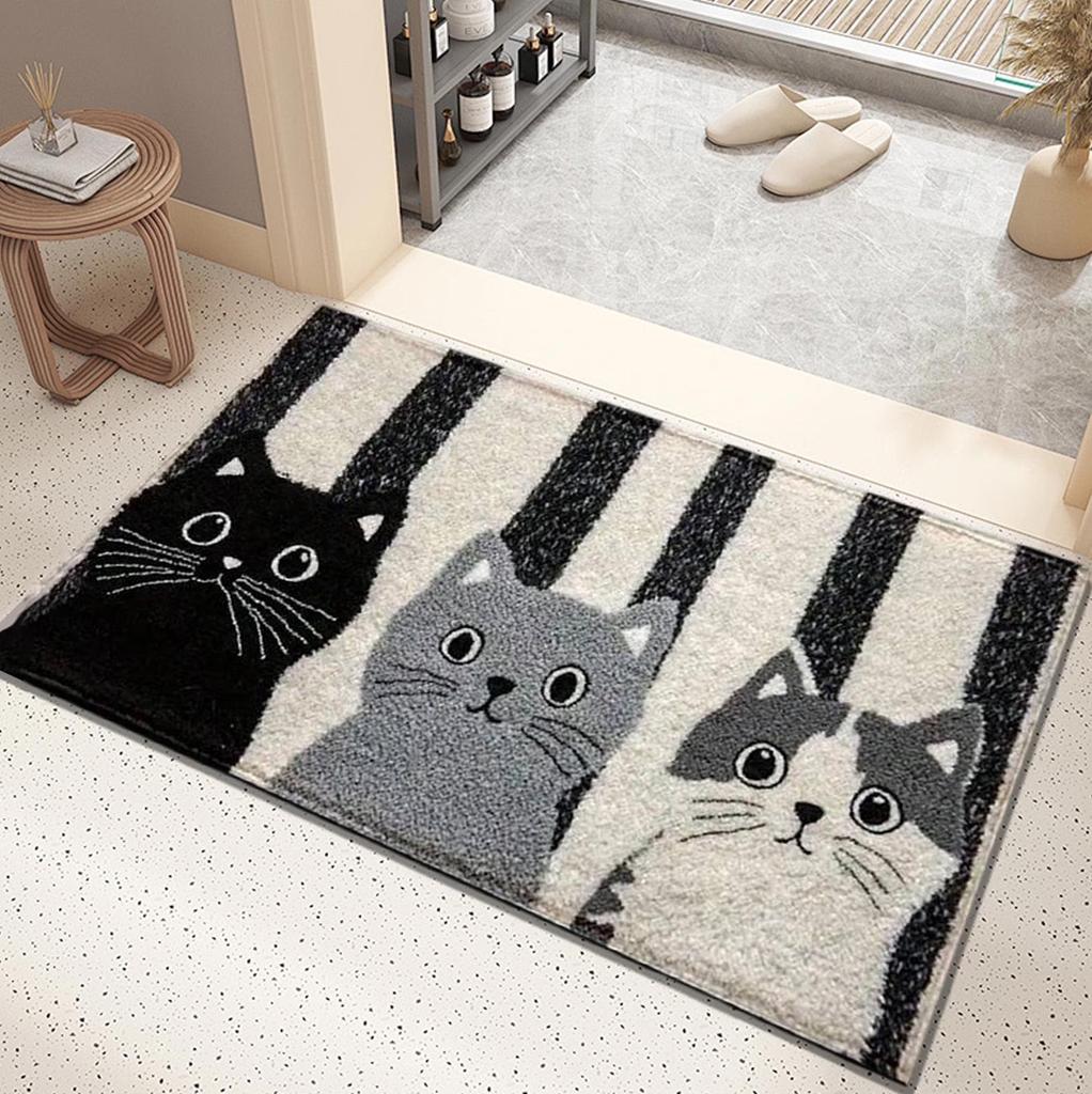 Faux Cashmere Floor Mat Bathroom Water-Absorbing Non- Mat Bedroom Bedside Rug Entrance Door Mat