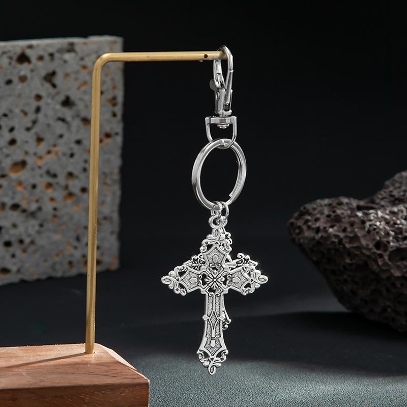 Retro Cross Keychain Pendant Men'S Jeans Key Ring Bag Ornament Hanging Decoration