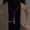 Japan & Korea Double Triangle Necklace: Elegant, High-End Light Luxury Choker for Autumn/Winter Sweater, Versatile Fashion Design.