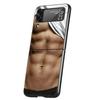 Hard PC Phone Case For Samsung Galaxy Z Flip 7 6 5 4 Black Cover For Galaxy Z Flip 3 Foldable Shockproof Male Abdominal Muscle