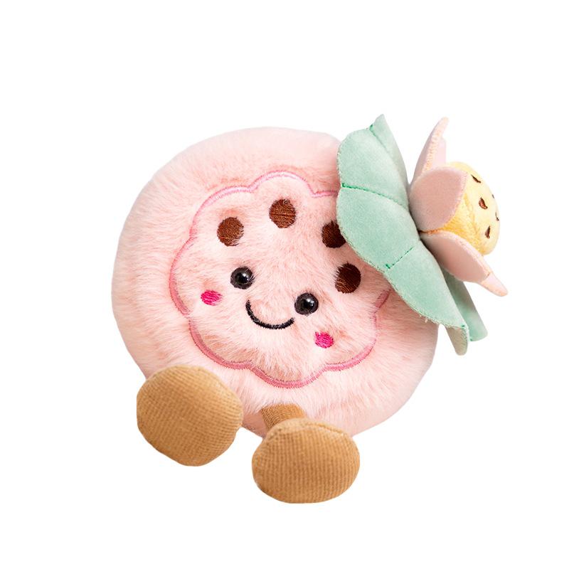 Creative Lotus Doll Plush Keychain - Simulation Lotus Seedpod Ornament for Bags and Cars