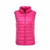 Women's Lightweight Winter Down Vest - Sleeveless, Short Stand Collar Outerwear