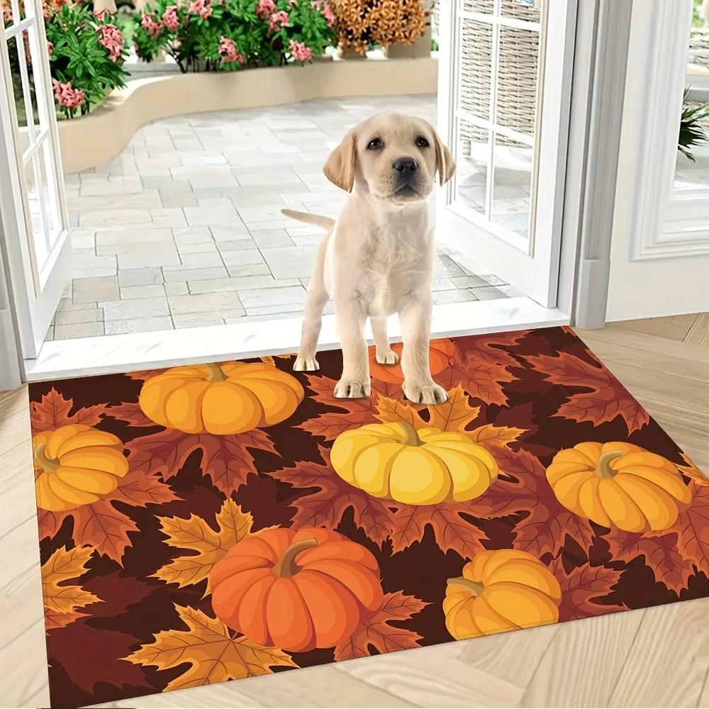 Larch Welcomes Anti-Slip Entrance Door Carpets, Bedroom Bathroom Floor Mats, Farm Autumn Home Decoration Carpets